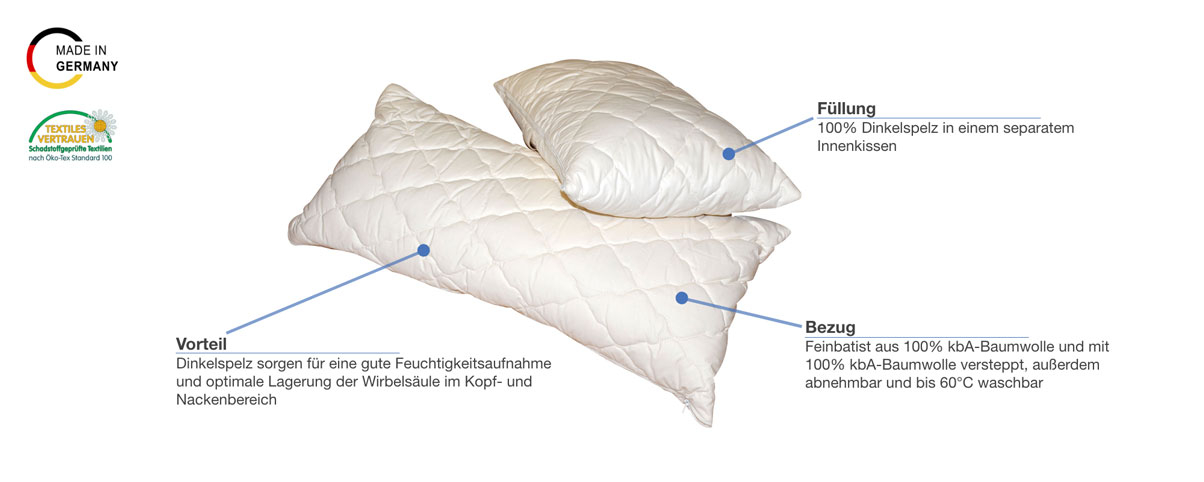 Elza Dinkel Komfort Kissen Besonderheiten
