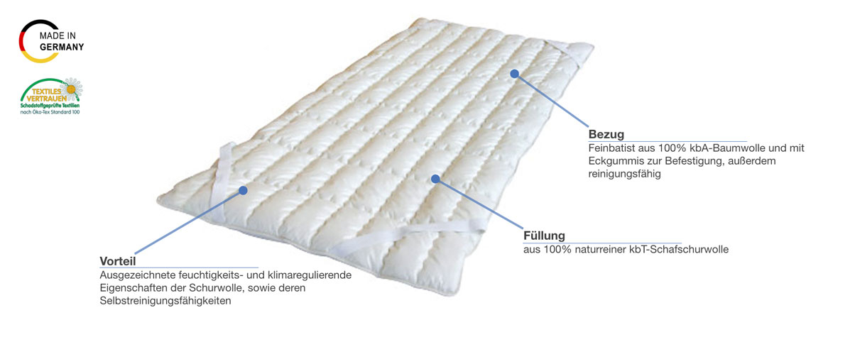 Elza Schafschurwoll-Unterbett Besonderheiten