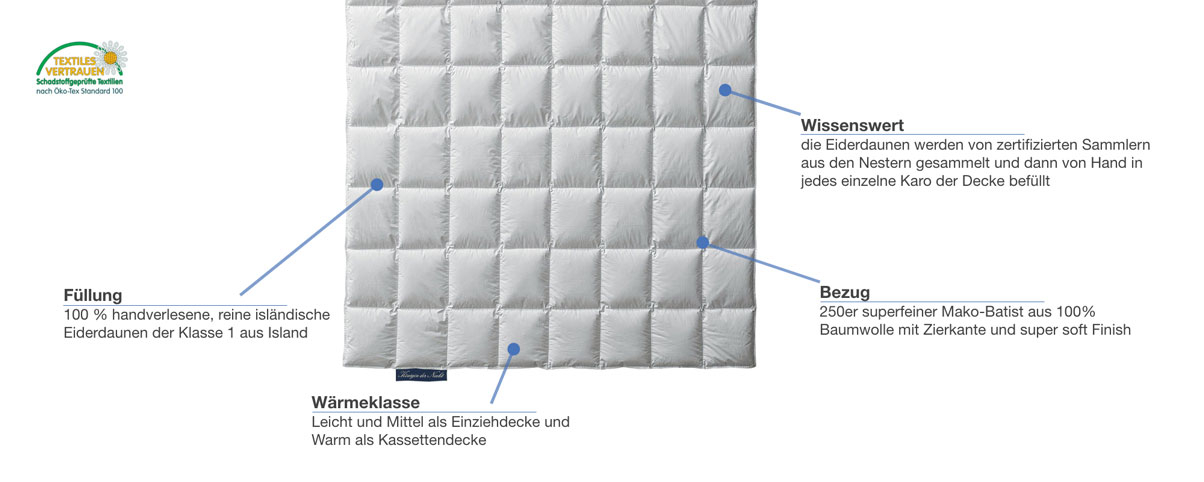 Kauffmann First Class Königin der Nacht Daunendecke Besonderheiten