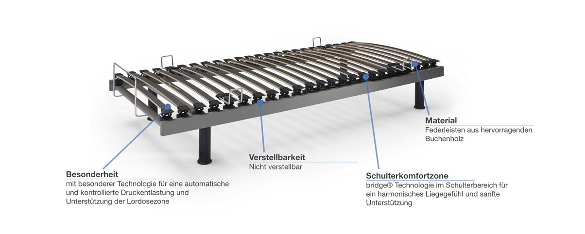 swissflex Uni 12_05 bridge Lattenrost starr Besonderheiten