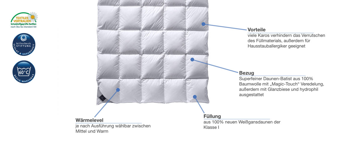 billerbeck Classic Daune 308 Ambiente Daunendecke Besonderheiten