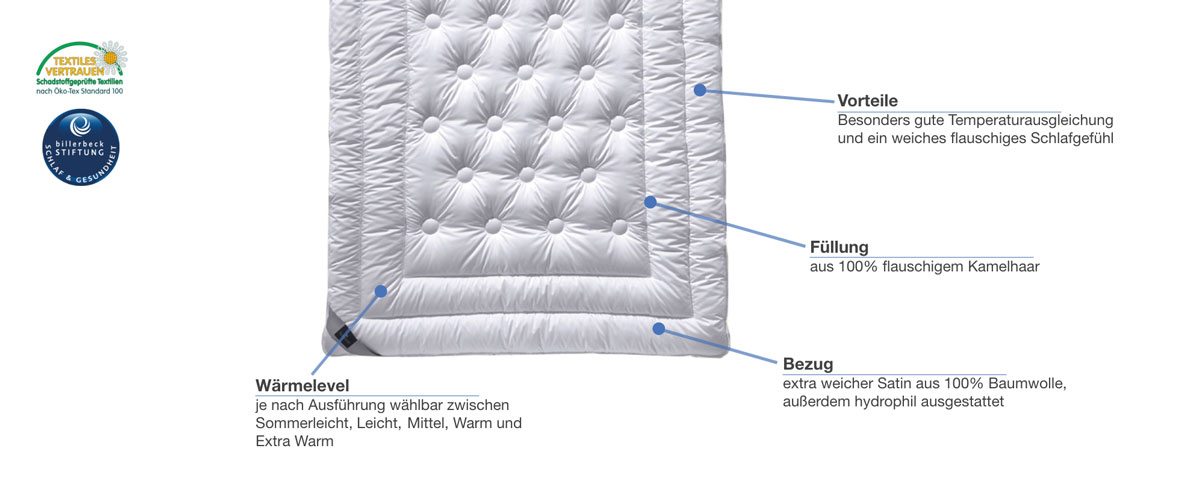 billerbeck Classic Natur 342 Brilliant Kamelhaardecke Besonderheiten