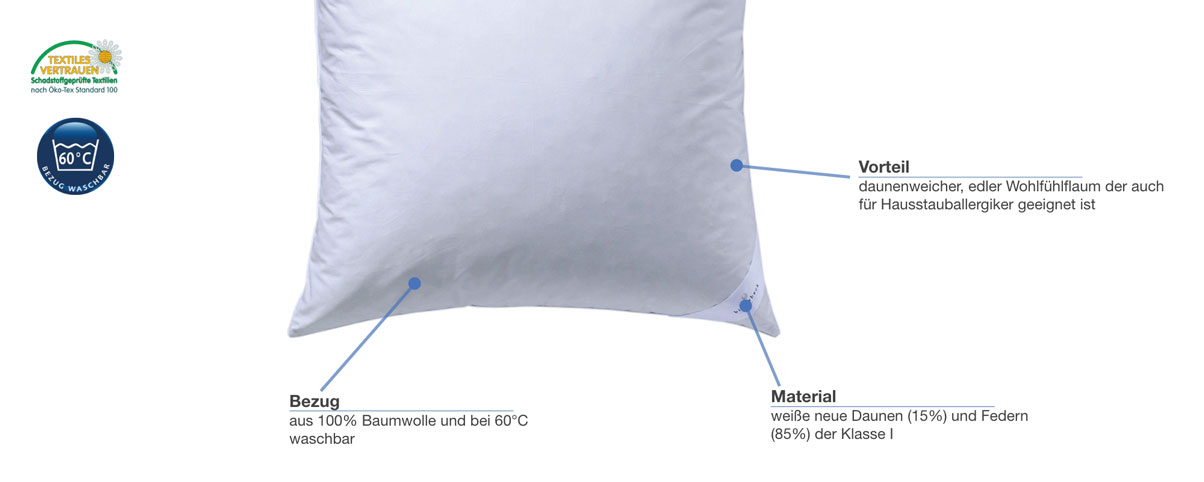 billerbeck Daunenkissen S03 Besonderheiten