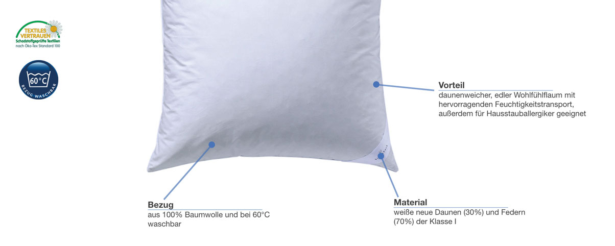 billerbeck Daunenkissen S05 Besonderheiten
