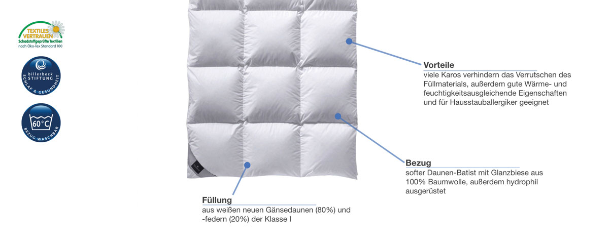 billerbeck Basilia Kinder-Daunendecke Besonderheiten