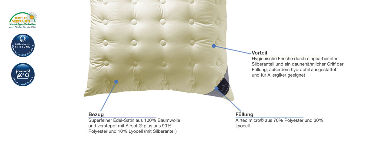 billerbeck 124 Concerto Faserkissen Besonderheiten