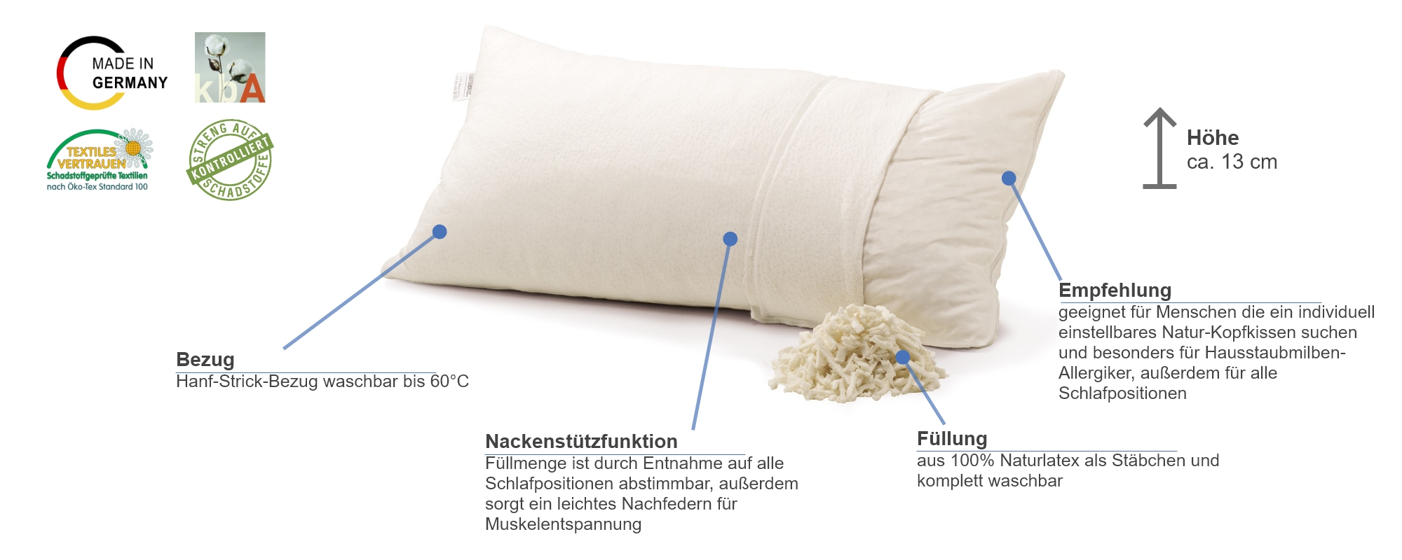 dormiente Kapokpillo Med Füllkissen Besonderheiten