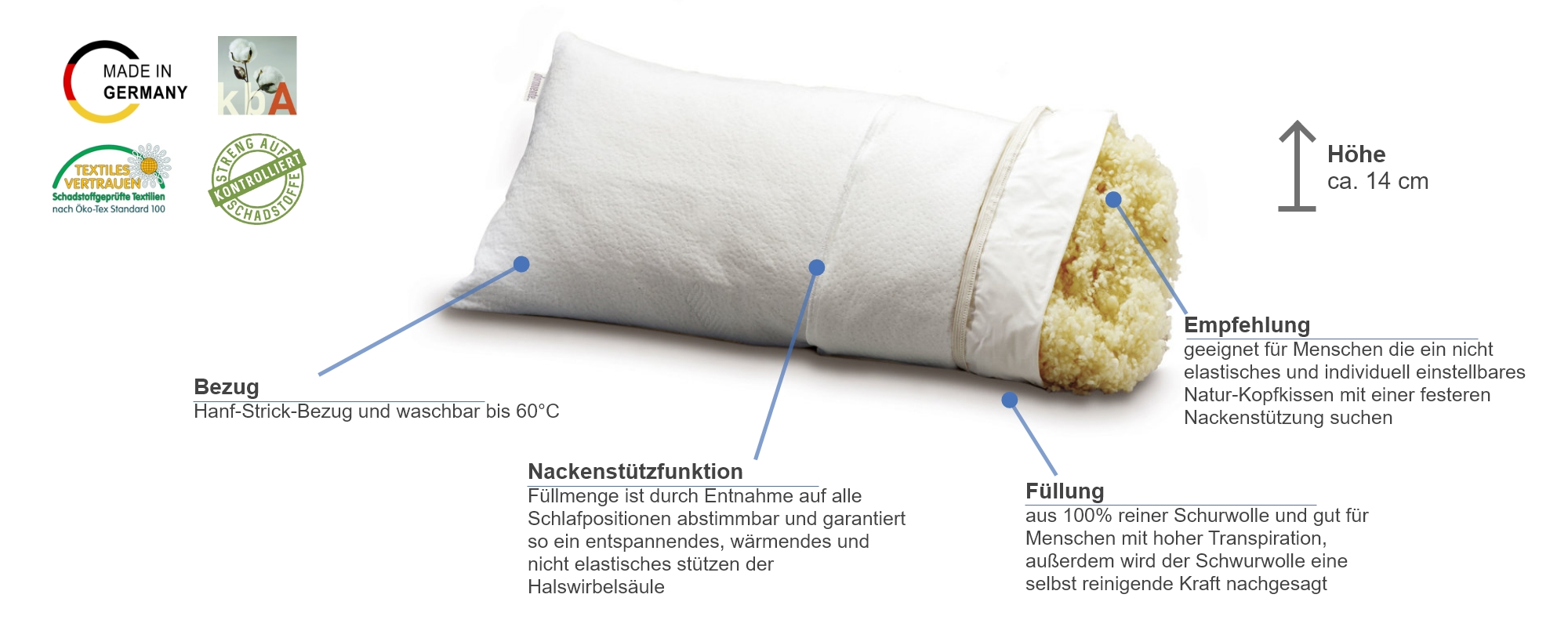 dormiente Sensopillo Med Füllkissen Besonderheiten