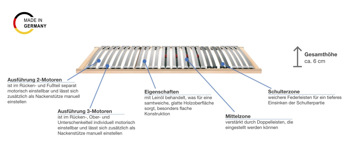 selecta FR6 Lattenrost elektrisch Besonderheiten