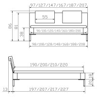 Hasena Oak-Line Massivholzbett Modul Varus Sina