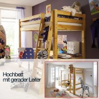 INFANSKIDS Hochbett mit gerader Leiter