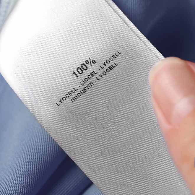 100% Lyocell auf Etikett